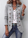 Eloísa | Heather Gray Ruffled Knit Jacket