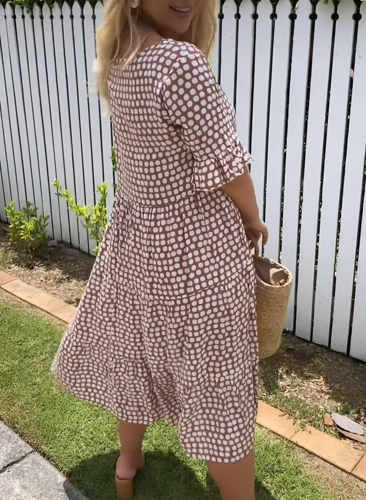 ZORA | SABLE SHORT-SLEEVE MIDI DRESS