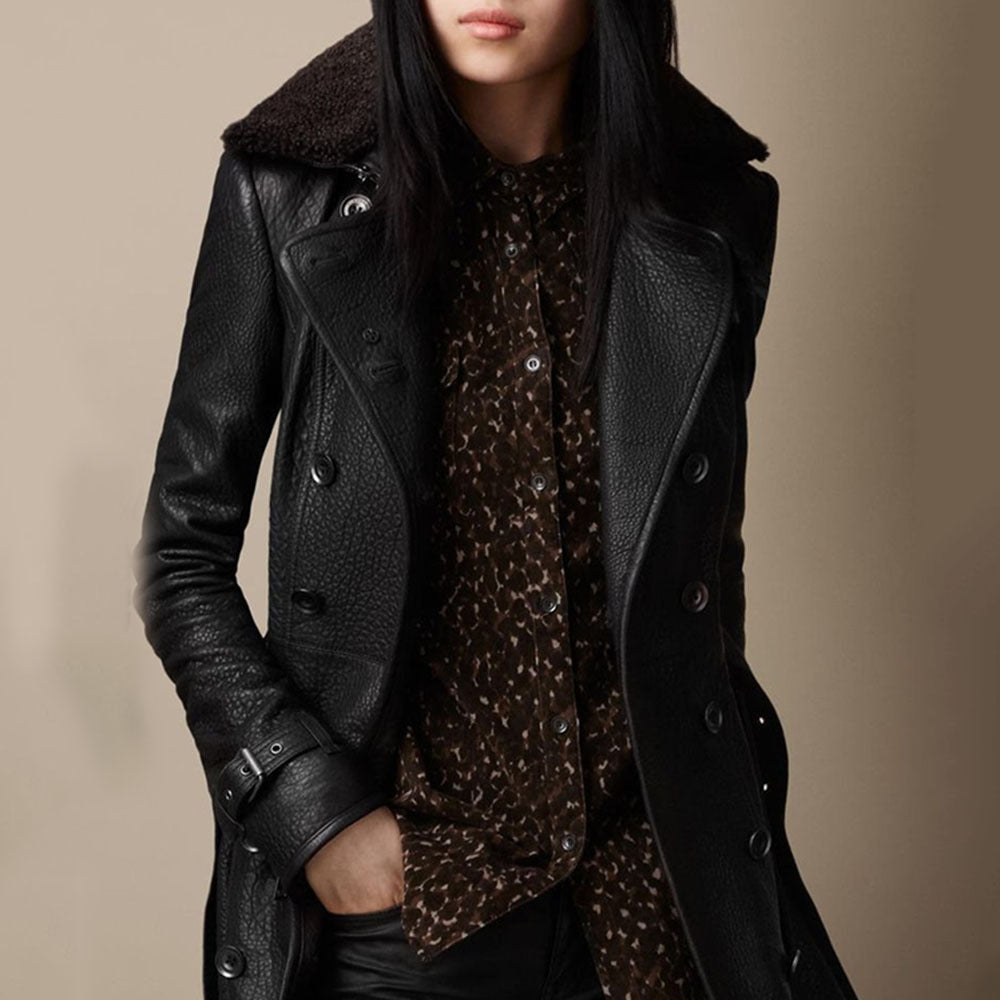 ELOWEN™ | Luxurious Leather Coat