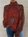 Rowan™ | Vintage Abstruct Art Knit Turtleneck Sweater