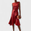 Sheila | Women's Draped Asymmetric Elegant Midi Dress