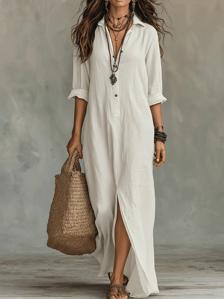Alessia | Soft Maxi Dress with Buttons