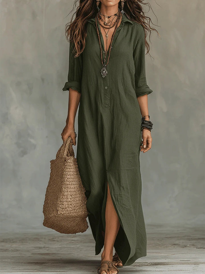 Alessia | Soft Maxi Dress with Buttons