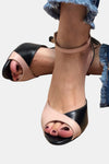 Noirella™ | Mid-heel pumps with ankle strap