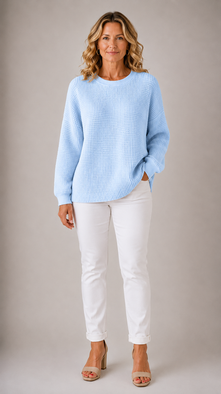 Scarlet Cozy Waffle Knit Sweater