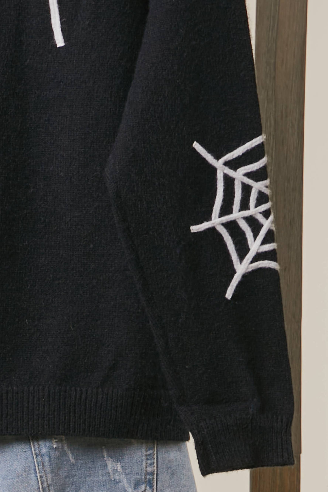 Women's Black Cardigan - Spider Web V-Neck Halloween Sweater