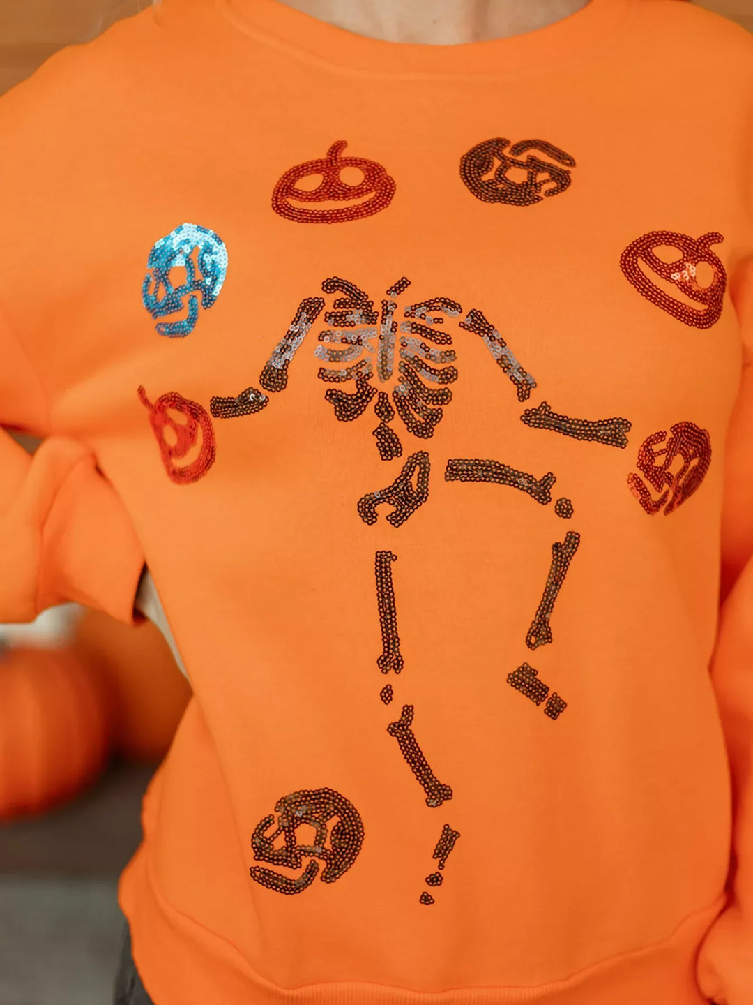 Women's Dancing Critters Sequin Halloween Crewneck Sweatshirt