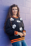 Jack-o-Lantern Patch Knit Pumpkin Halloween Top