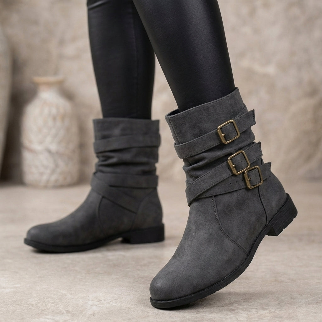Buckle Ankle Boots for Women – Stylish & Comfortable