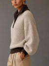 Freya | Women's Quarter-Zip Sweater | Balloon Sleeve