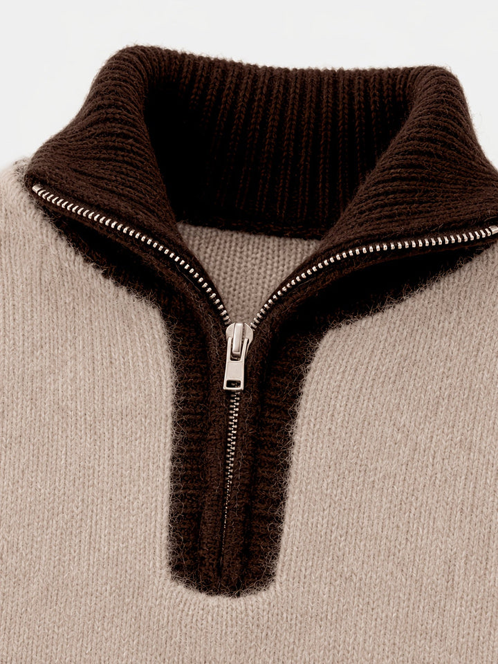 Freya | Women's Quarter-Zip Sweater | Balloon Sleeve