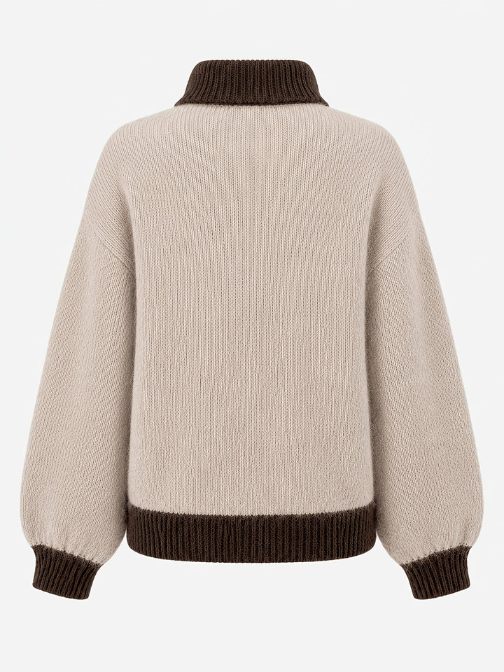 Freya | Women's Quarter-Zip Sweater | Balloon Sleeve