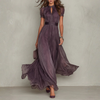 Celeste | Elegant Lace Trim Chiffon Maxi Dress