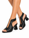 Graciela | Elegant Braided Sandal with Geometric Heel
