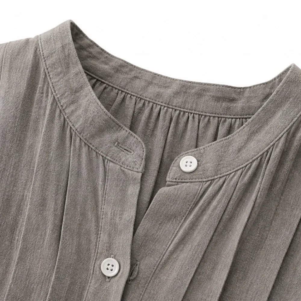 Lunavelle | Women's Pintuck Peplum Blouse | Button-Up