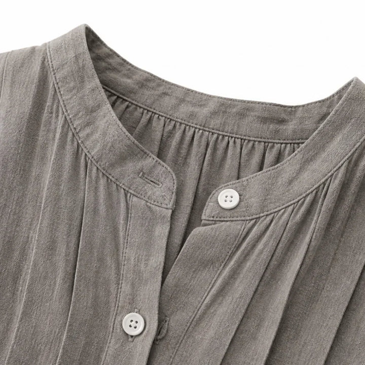 Lunavelle | Women's Pintuck Peplum Blouse | Button-Up