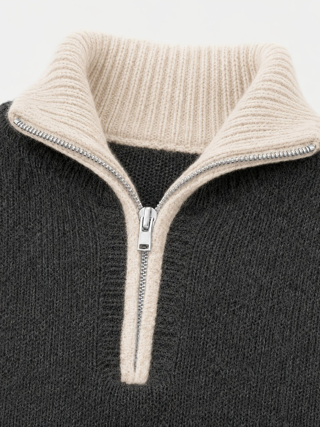 Freya | Women's Quarter-Zip Sweater | Balloon Sleeve