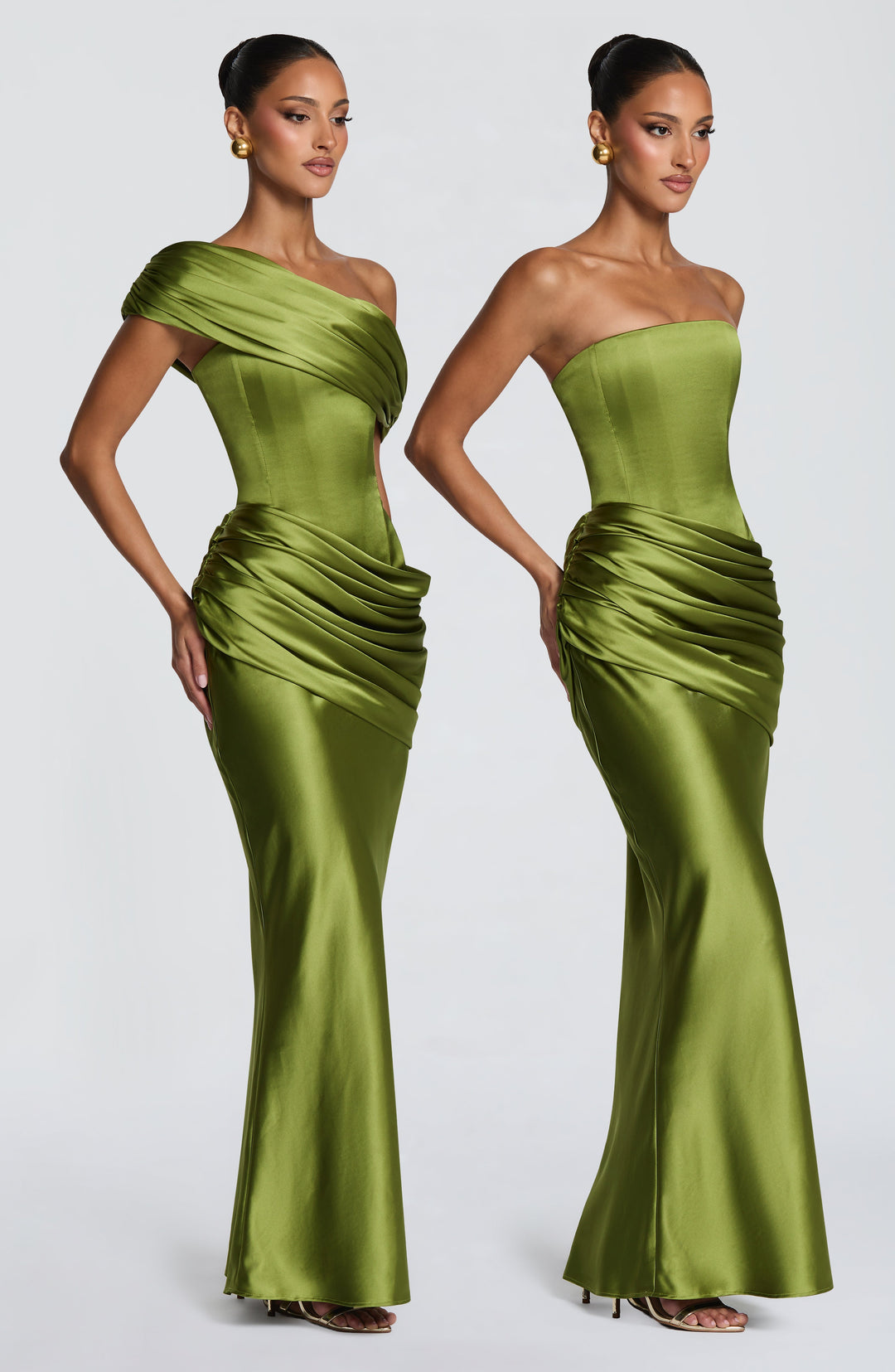 Daphne | Women's Evening Satin Corset Maxi Dress