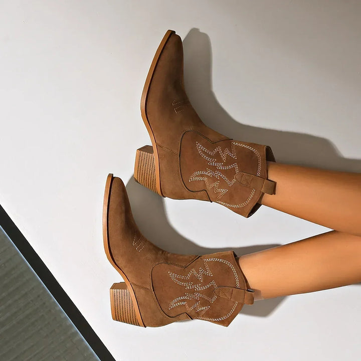 Embroidered Pointed Toe Boots for Women – Stylish & Comfortable