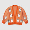 Women's Ghost Patch Long Sleeve Knit Halloween Cardigan