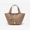 Women’s Leather Bucket Bag – Gold Details Classic Style