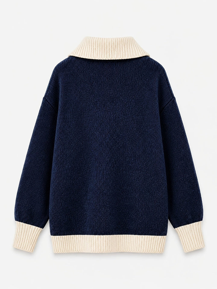 Freya | Women's Quarter-Zip Sweater | Balloon Sleeve