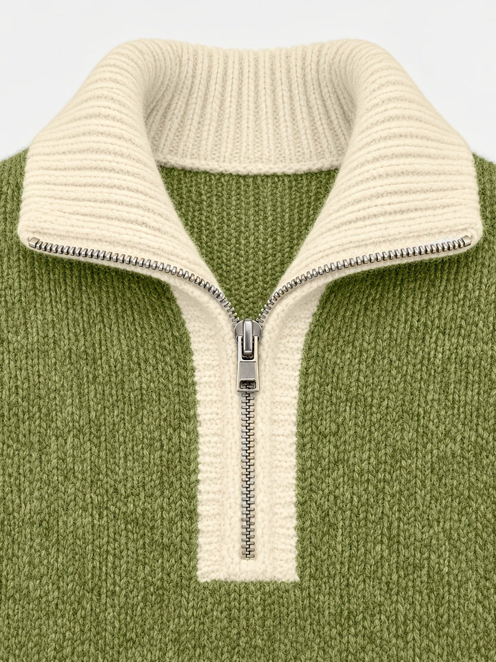 Freya | Women's Quarter-Zip Sweater | Balloon Sleeve