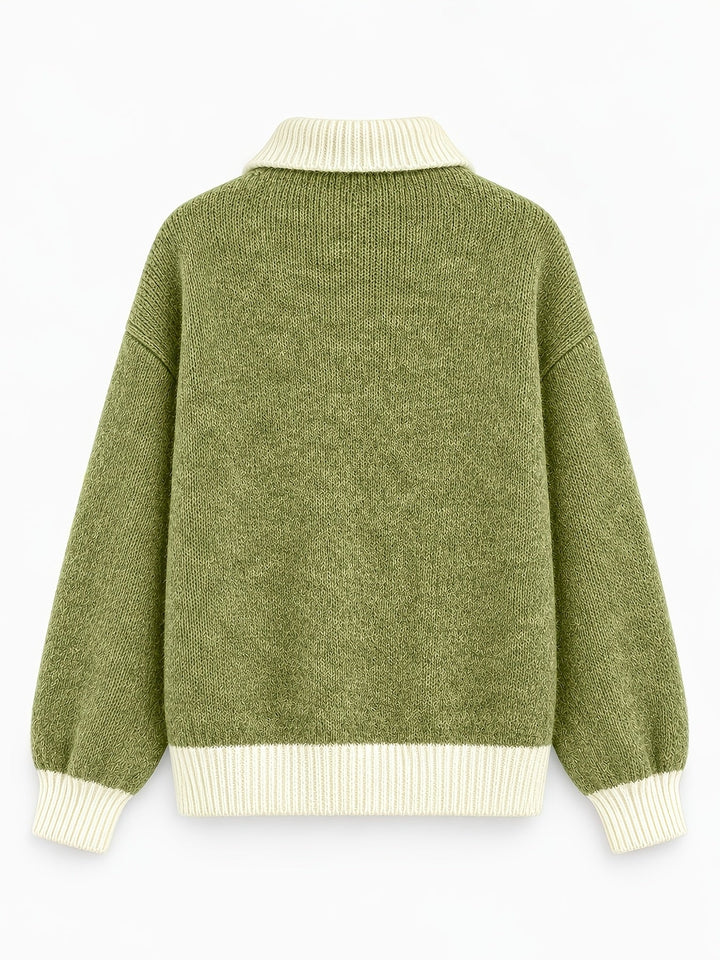 Freya | Women's Quarter-Zip Sweater | Balloon Sleeve