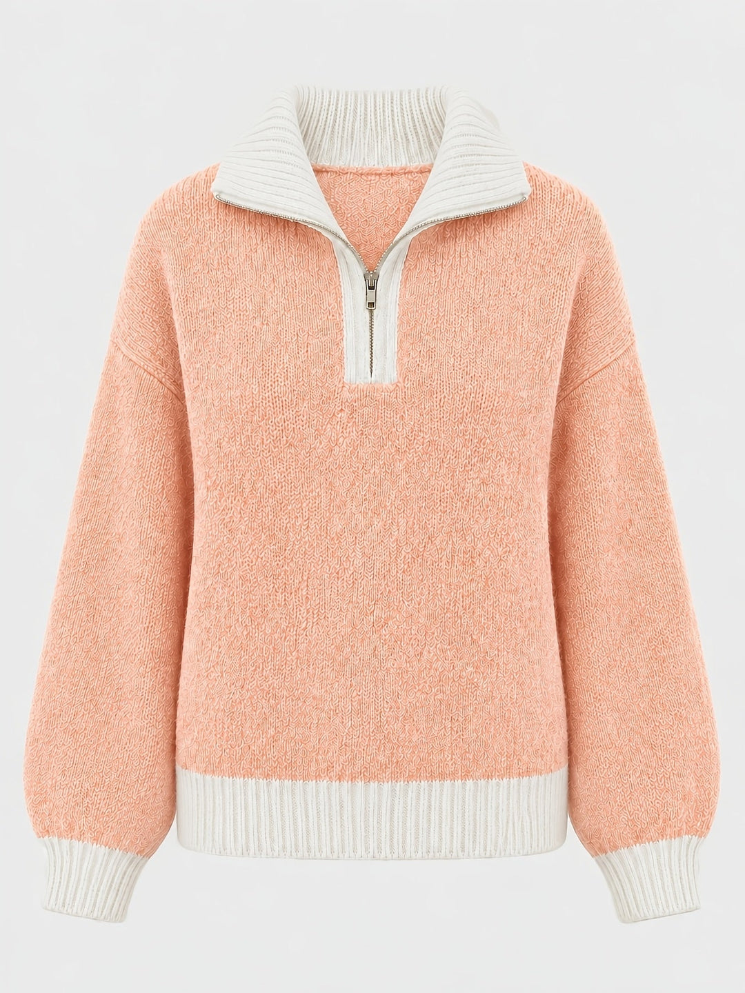 Freya | Women's Quarter-Zip Sweater | Balloon Sleeve