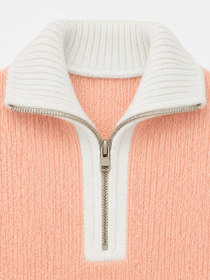Freya | Women's Quarter-Zip Sweater | Balloon Sleeve