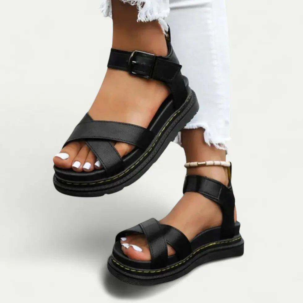 Women’s Platform Sandals – Chunky Buckle Strap, All-Day Comfort