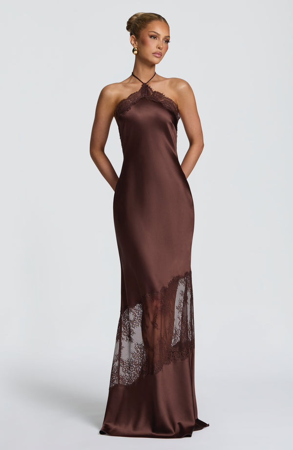 Zara | Women's Elegant Satin Flare Maxi Dress