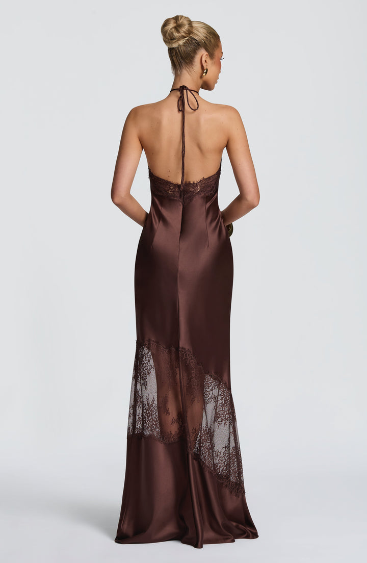 Zara | Women's Elegant Satin Flare Maxi Dress