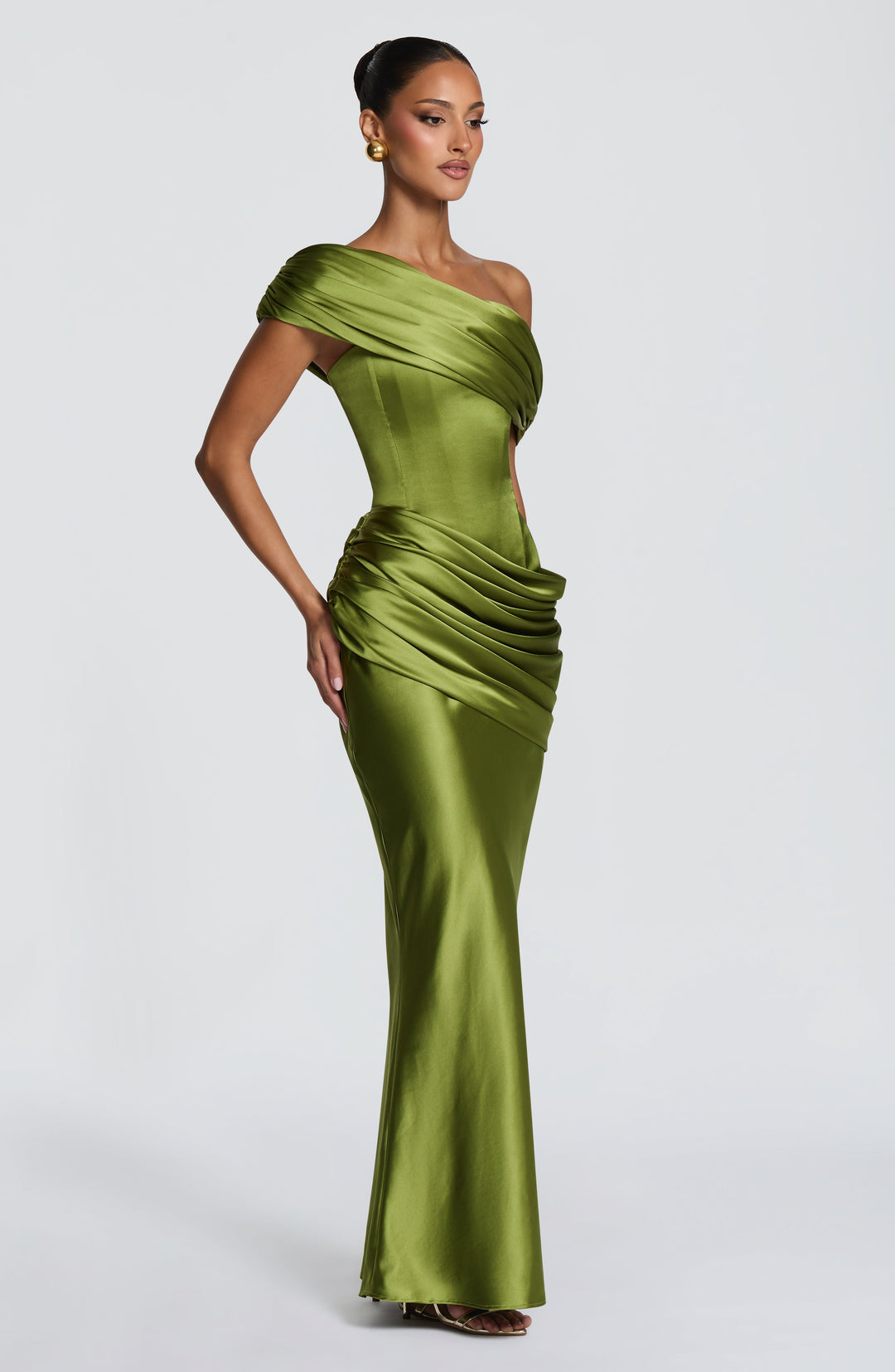 Daphne | Women's Evening Satin Corset Maxi Dress