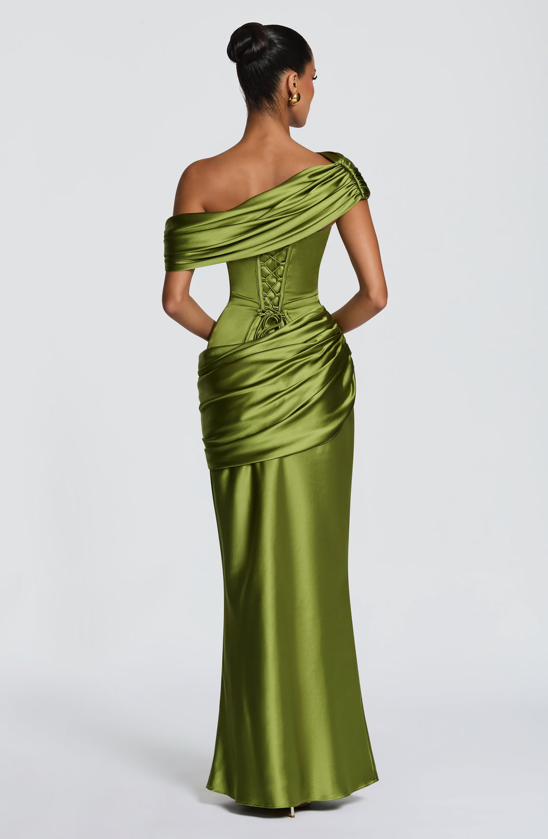 Daphne | Women's Evening Satin Corset Maxi Dress