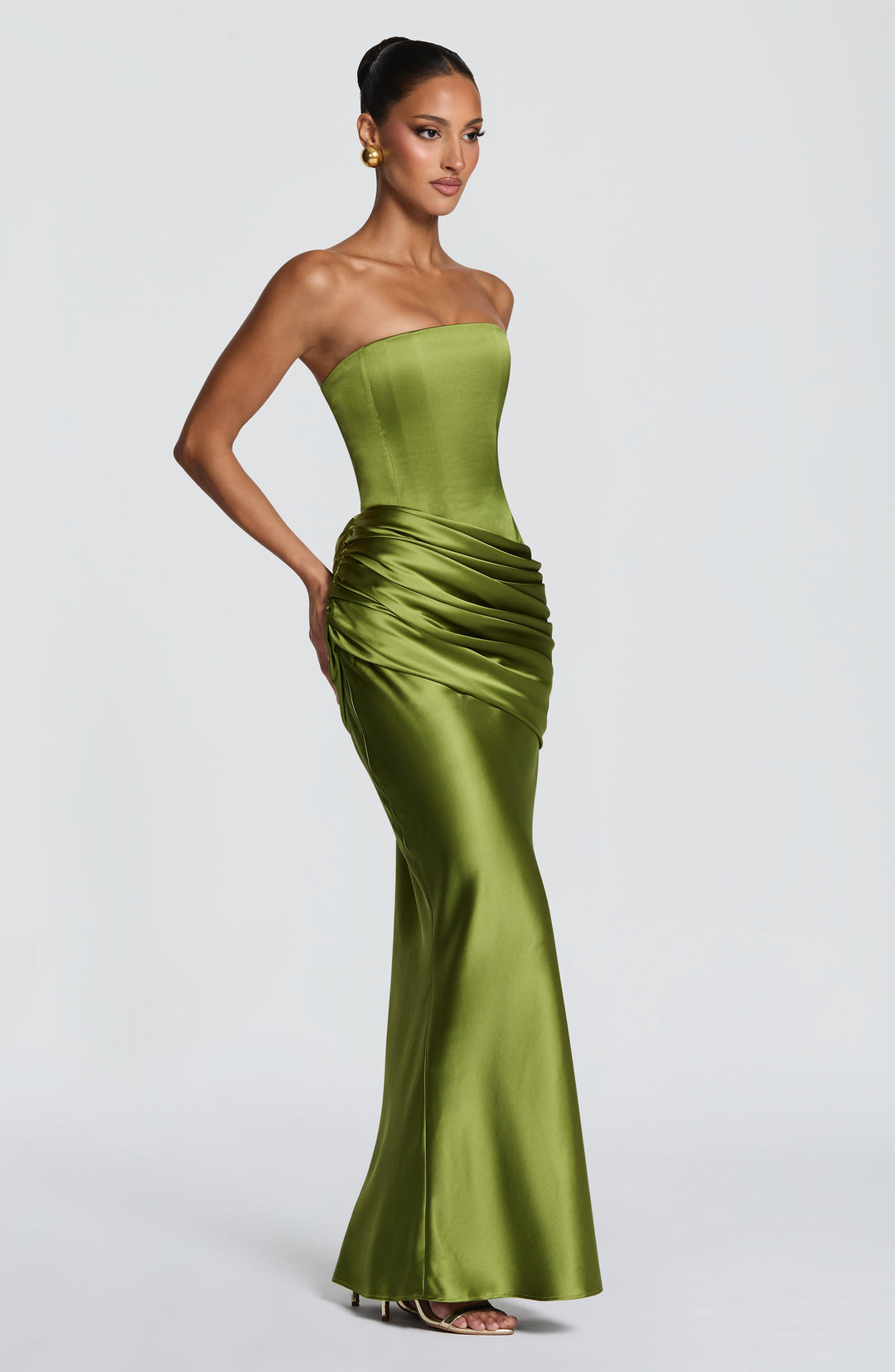 Daphne | Women's Evening Satin Corset Maxi Dress