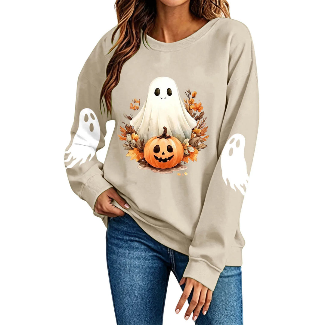 Women's Spooky Ghost Halloween Graphic Hoodie