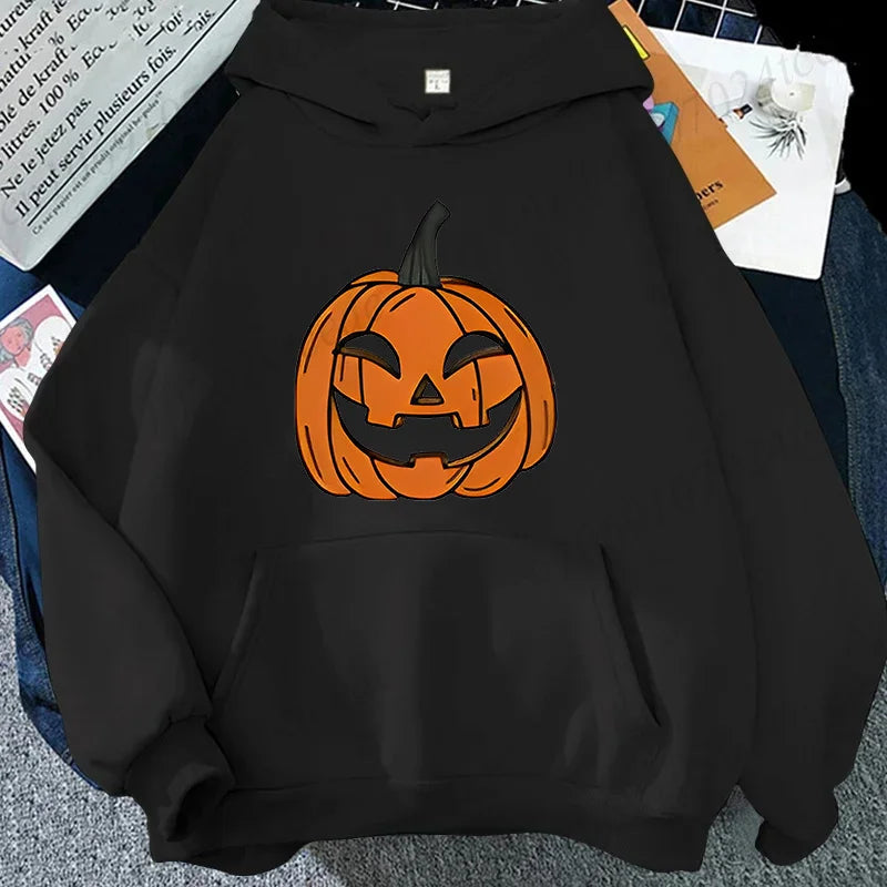 Women's Halloween Pumpkin Face Hoodie