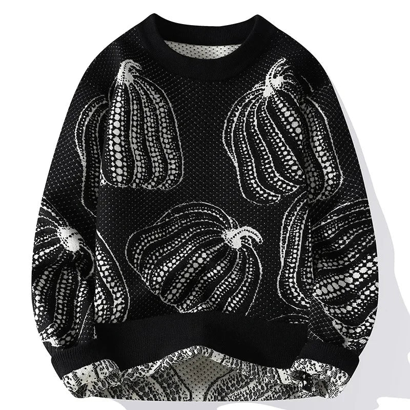 Pumpkin Knit Crew Neck Sweater – Relaxed Fit
