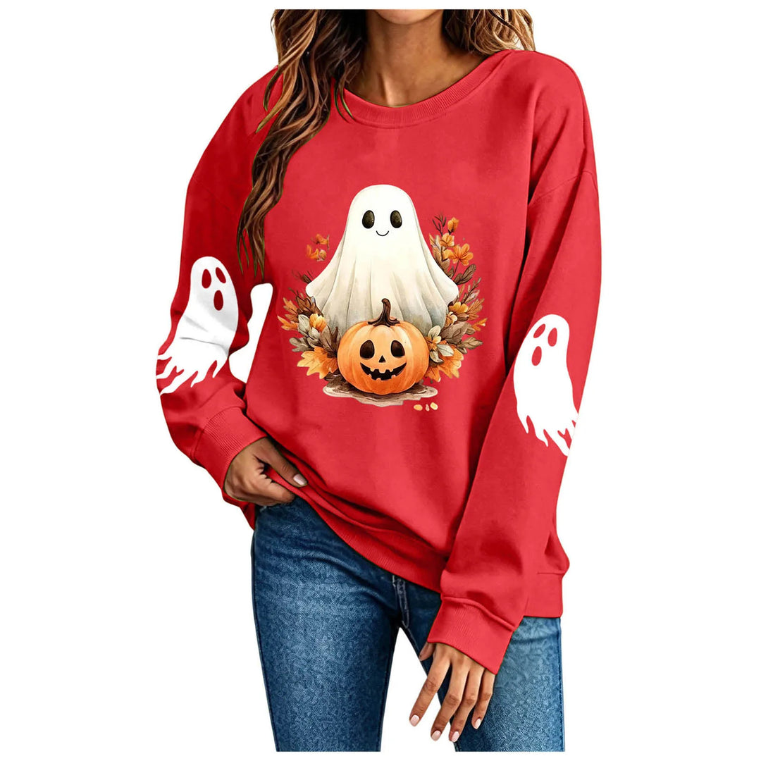 Women's Spooky Ghost Halloween Graphic Hoodie