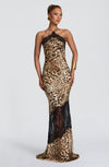 Zara | Women's Elegant Satin Flare Maxi Dress