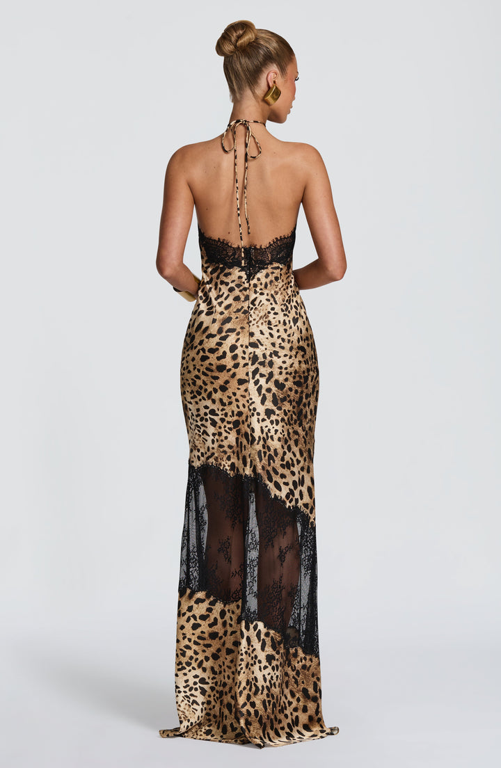 Zara | Women's Elegant Satin Flare Maxi Dress