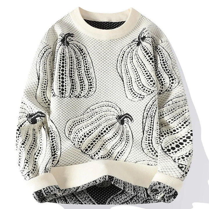 Pumpkin Knit Crew Neck Sweater – Relaxed Fit