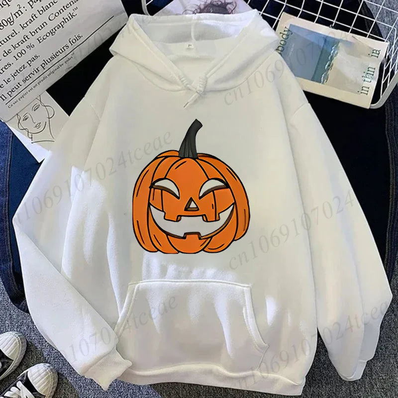 Women's Halloween Pumpkin Face Hoodie
