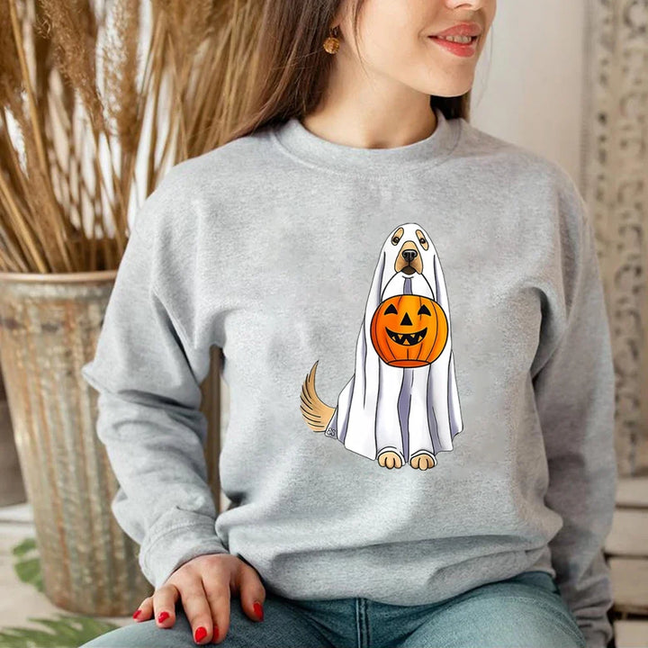 Golden Retriever Ghost Halloween Sweatshirt Unisex