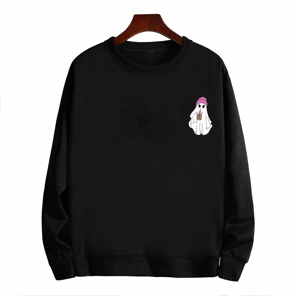 Women's Little Ghost Iced Coffee Halloween Sweatshirt