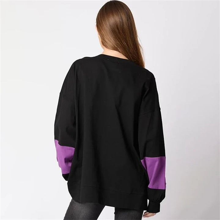 Spooky Sequined Letter Candy Halloween Pullover Hoodie | Cute Patchwork Fall Sweatshirt