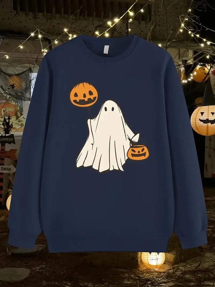 Men's Ghost Halloween Print Streetwear Sweatshirt