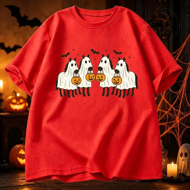 Women's Halloween Horse Graphic Funny T-Shirt
