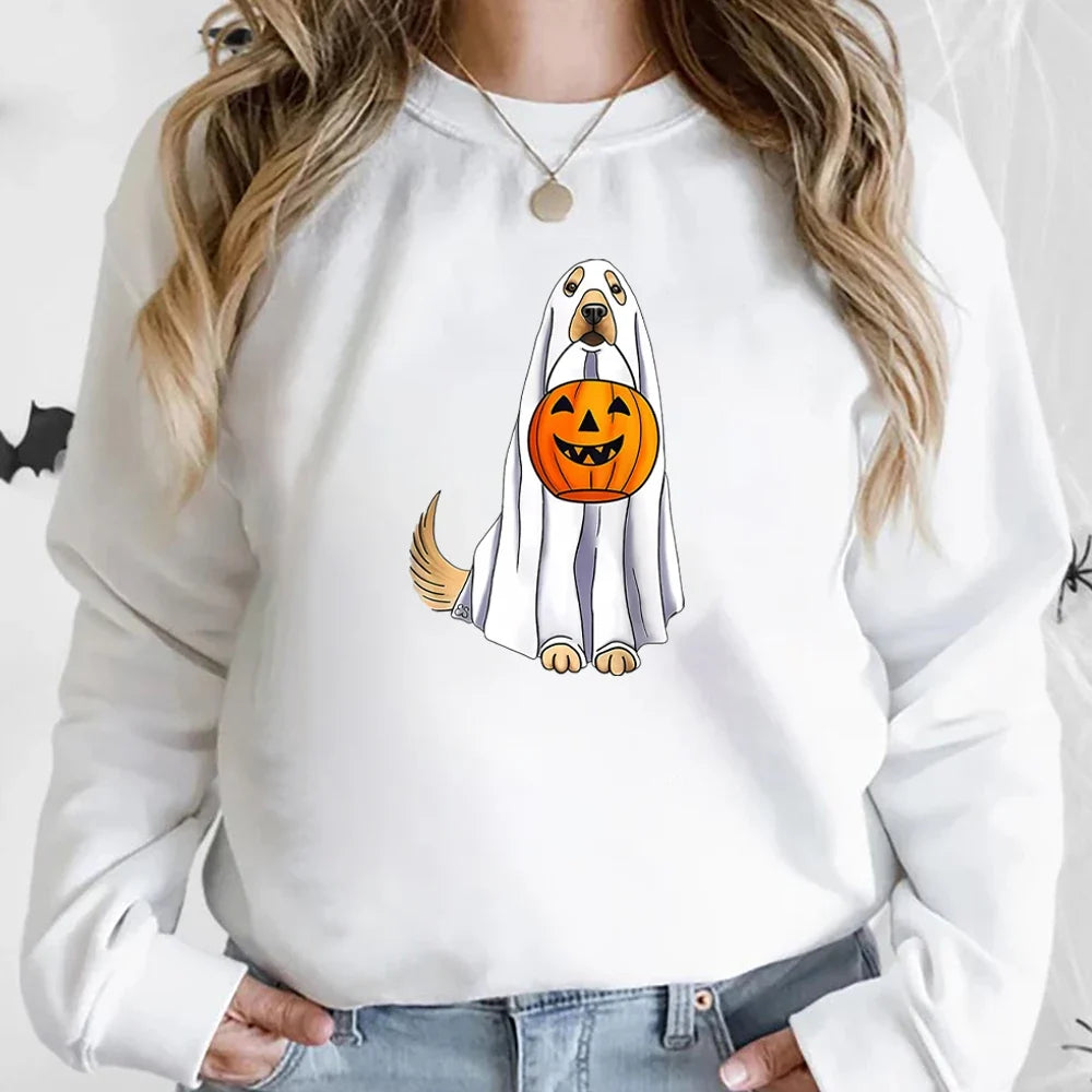 Golden Retriever Ghost Halloween Sweatshirt Unisex